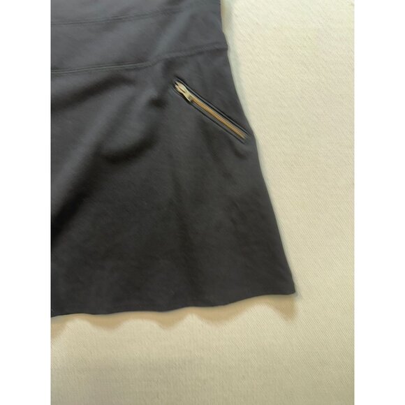 Athleta Moto Ponte Skirt Womens 2 Black Knit Mini A-Line Zipper Pockets Casual - Picture 5 of 9